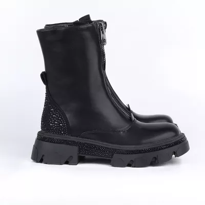 Bottines à Semelle Épaisse En Strass