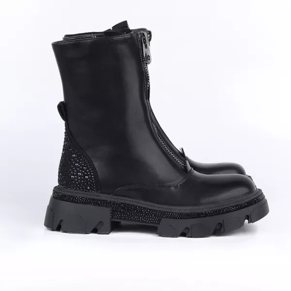 Bottines à Semelle Épaisse En Strass