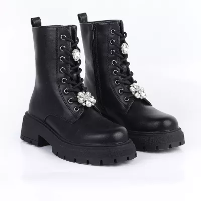 Bottines Décorées Avec des Perles