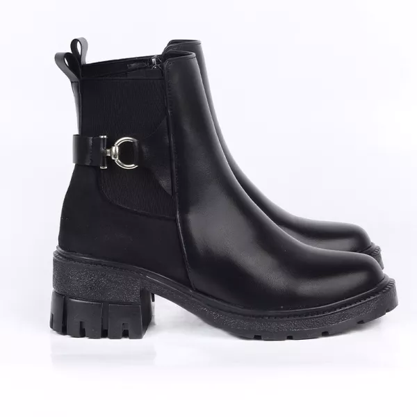 Bottines à Semelle Épaisse Avec Boucle Métallique