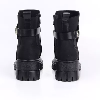 Bottines Femme à Talon Épaisse avec Boucle Métallique | Chic & Confort