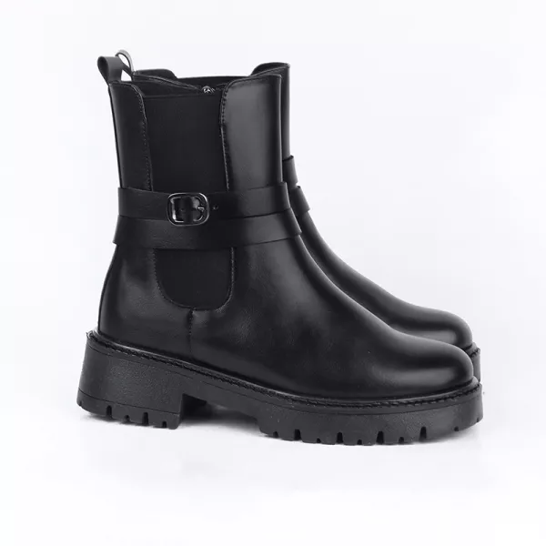 Bottines à Semelle Épaisse Avec Ceinture