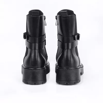 Bottines Femme à Talon Épaisse avec Boucle Métallique | Chic & Confort