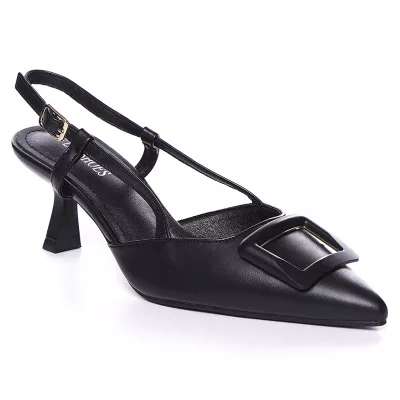 Escarpins Matte à Boucle Élégante