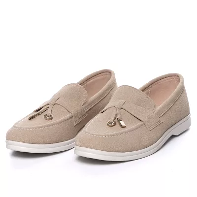 Mocassins en Daim à Pampilles Métalliques | Confort