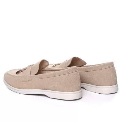 Mocassins en Daim à Pampilles Métalliques | Confort