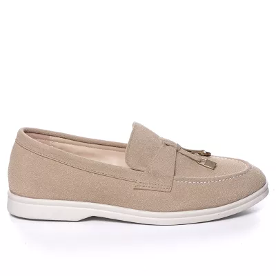 Mocassins en Daim à Pampilles Métalliques | Confort